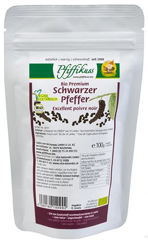 Schwarzer Pfeffer Bio 100g Nachfüllbeutel